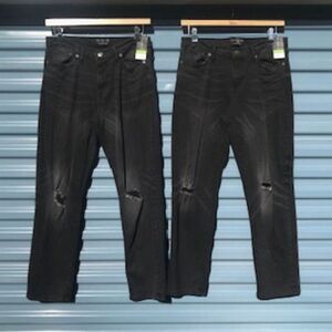 "Ripped" Slim Fit Jeans . Size: 30 x 32 ................ (2) Pair Bundle . Black